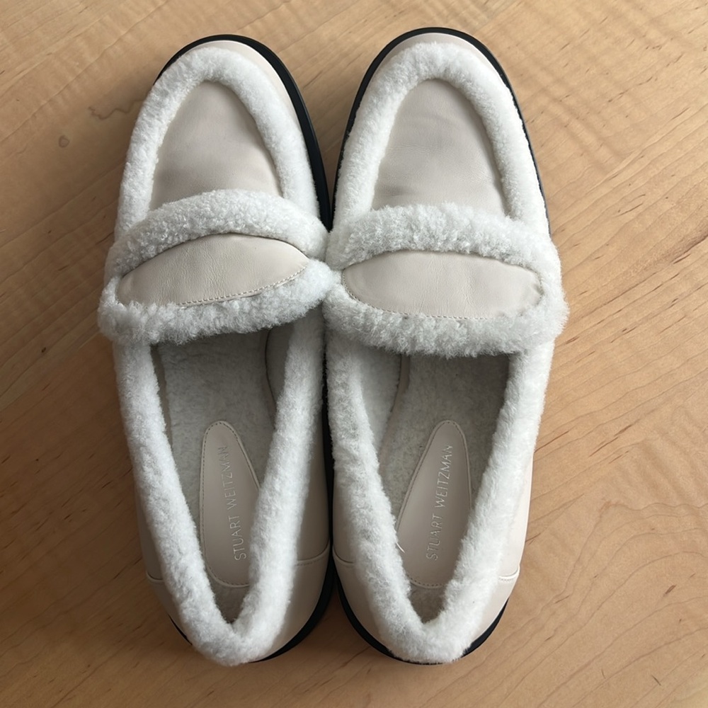 ๐ STUART WEITZMAN Palmer Chill Fur Lined Loafer Flats Shoes - Picture 4 of 9